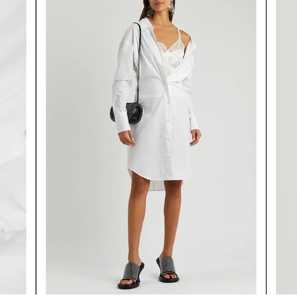 JW ANDERSON White Off-the-Shoulder Wrap Dress